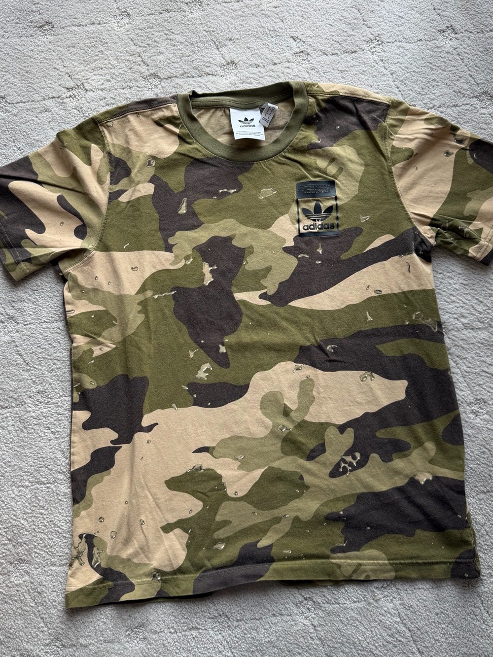 Adidas Men’s Camouflage Short Sleeve T-Shirt - Green Camo size S